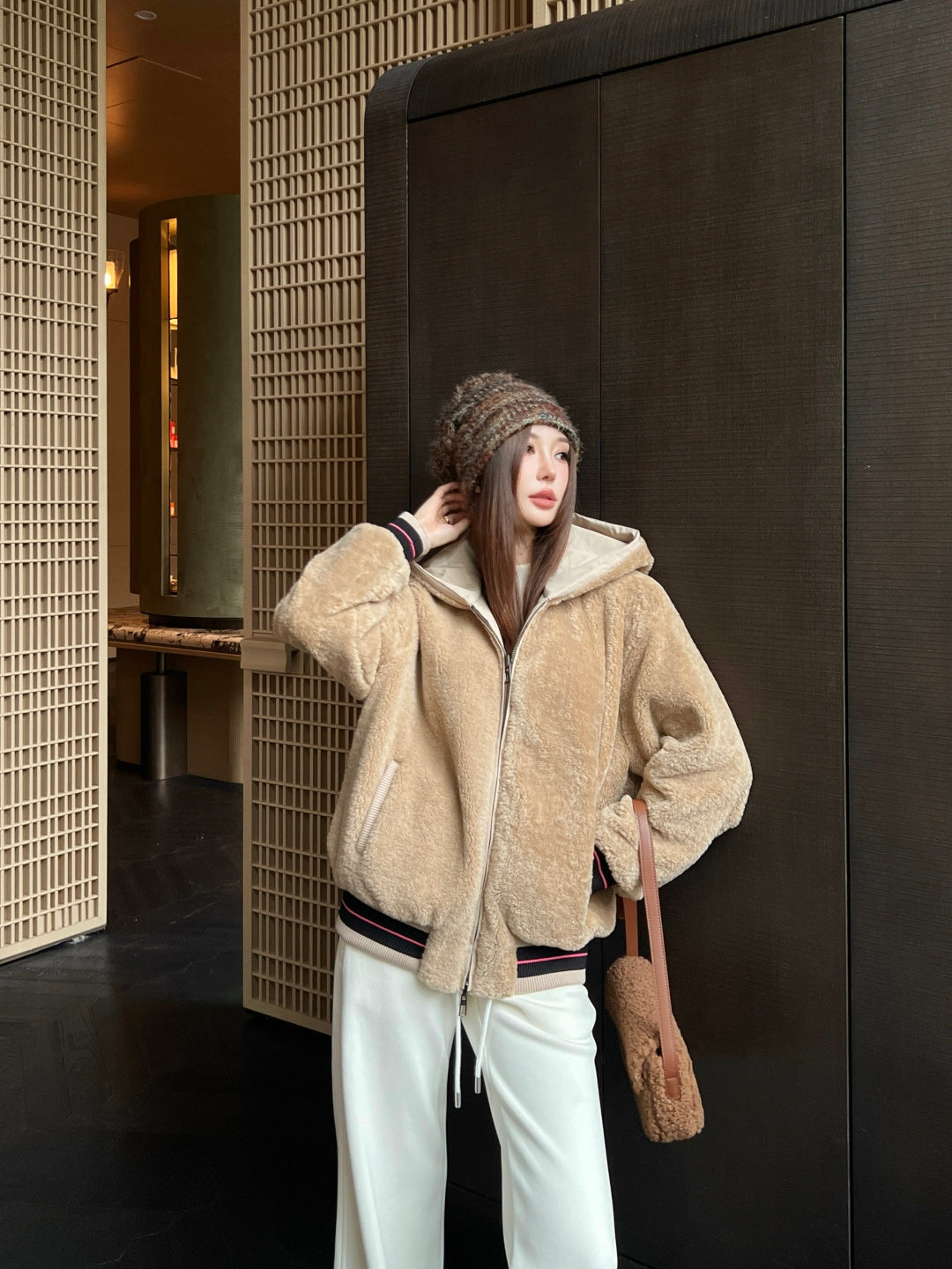 Loro 25fw reversible fleece jacket