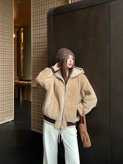 Loro 25fw reversible fleece jacket