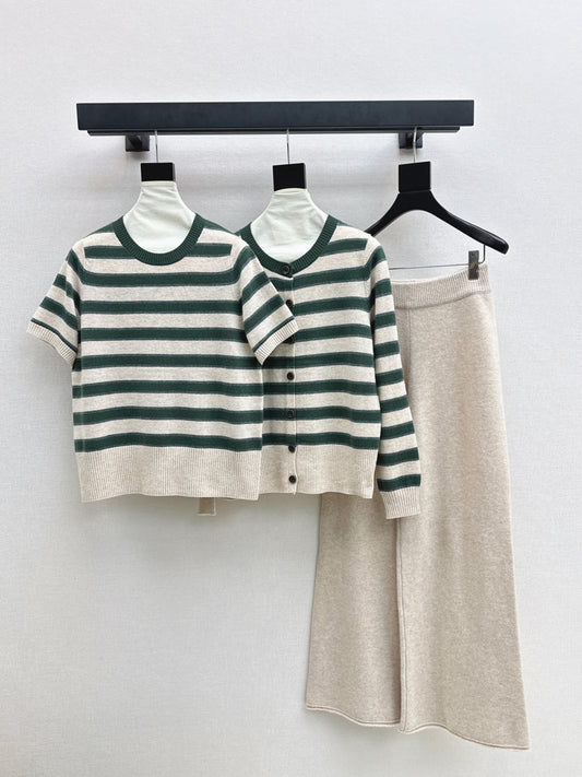 Loro 25fw knit sweater cardigan pant set