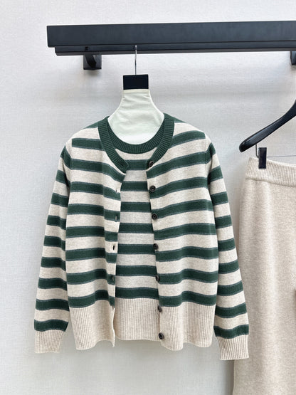 Loro 25fw knit sweater cardigan pant set