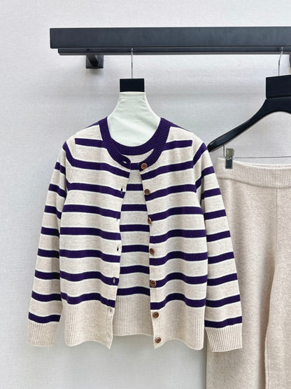 Loro 25fw knit sweater cardigan pant set