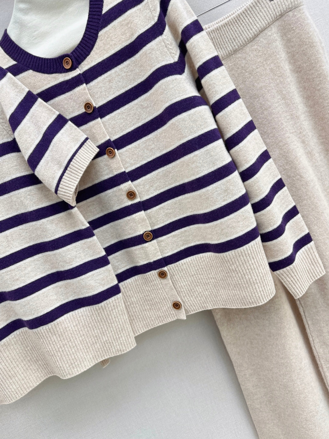 Loro 25fw knit sweater cardigan pant set