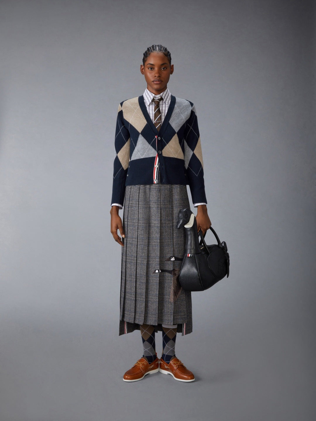 Thom 25fw embroidery skirt