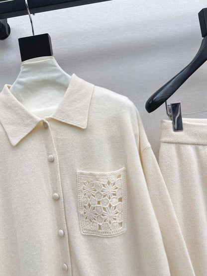 Chol 25fw wool cardigan pants set