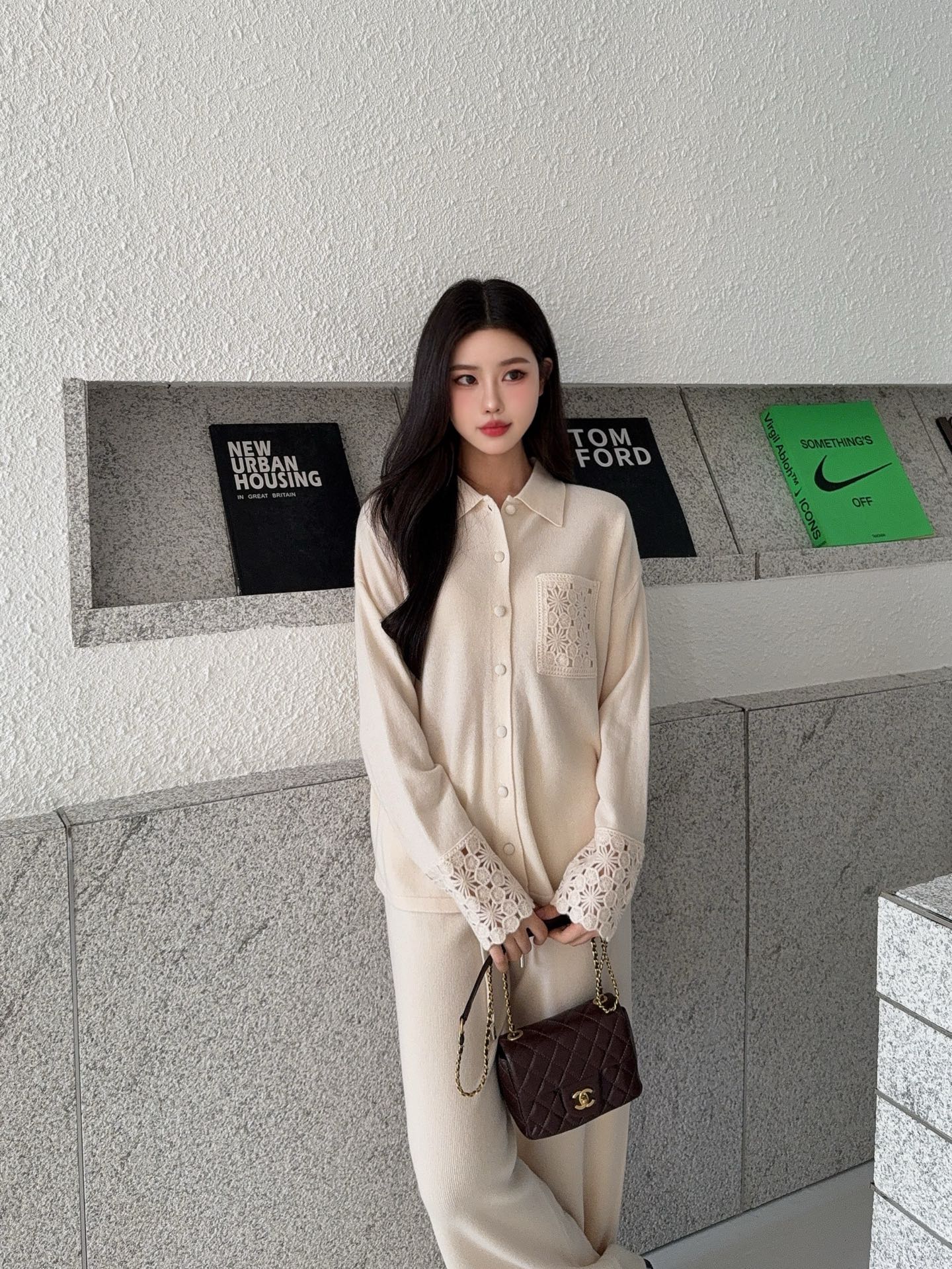 Chol 25fw wool cardigan pants set