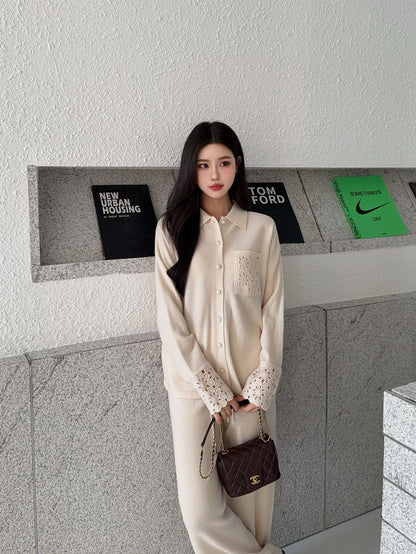 Chol 25fw wool cardigan pants set