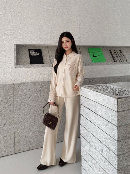 Chol 25fw wool cardigan pants set