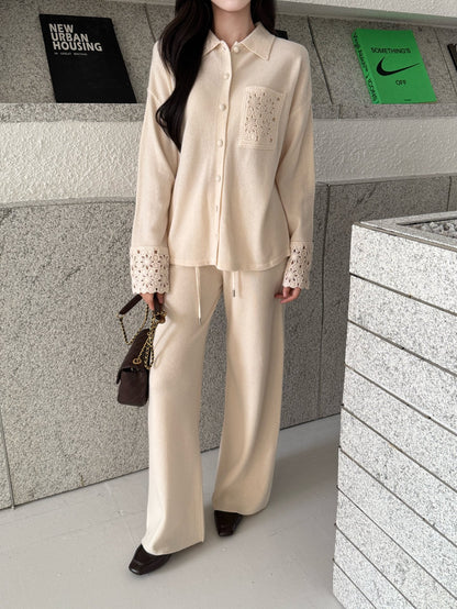 Chol 25fw wool cardigan pants set