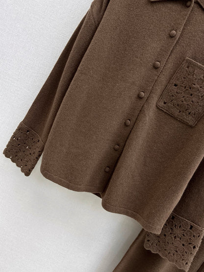 Chol 25fw wool cardigan pants set