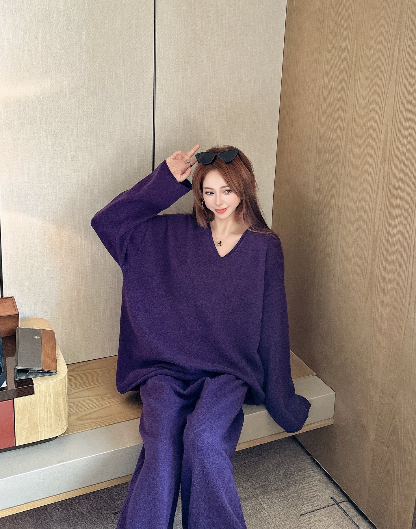 Row 25fw knit sweater pants set