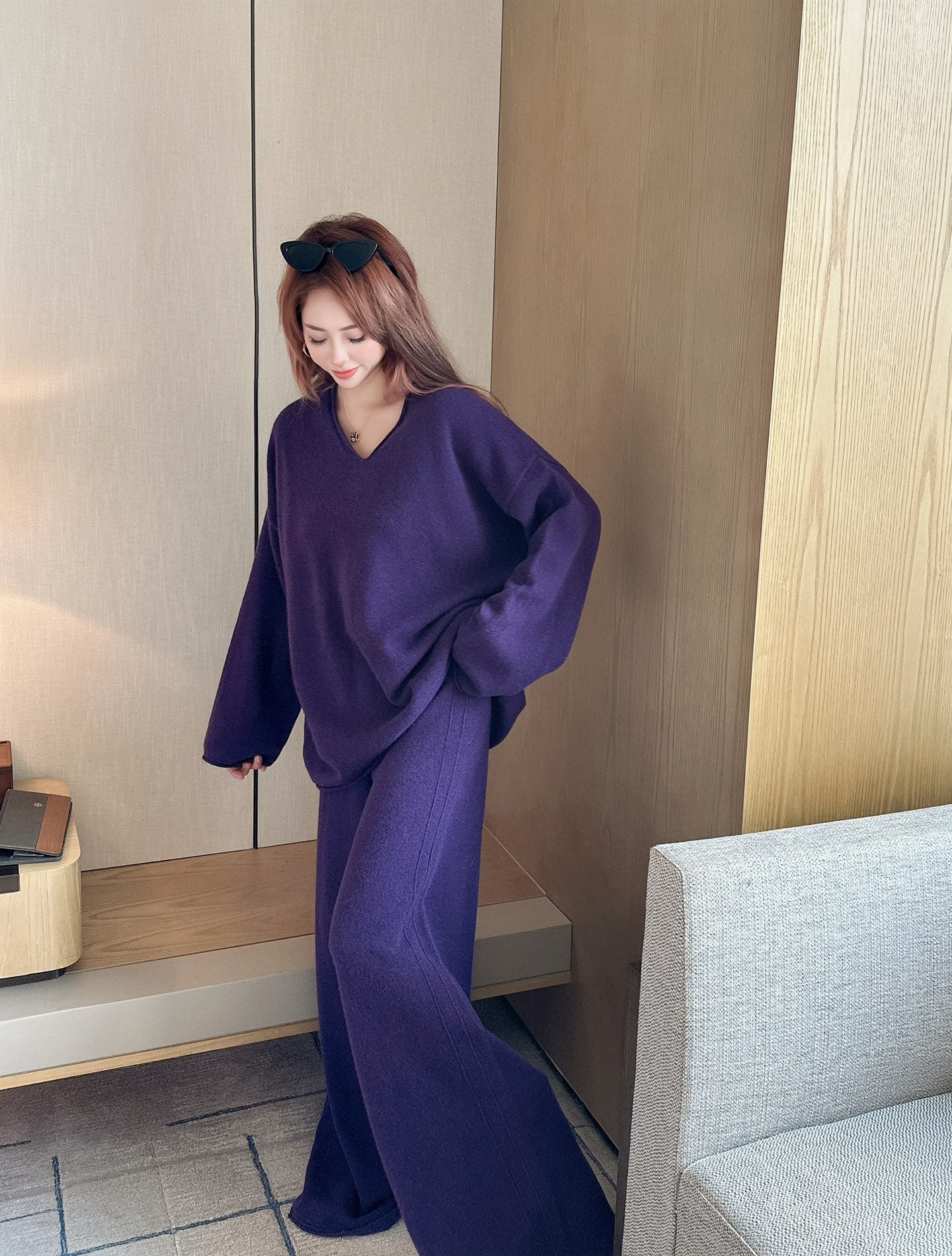 Row 25fw knit sweater pants set