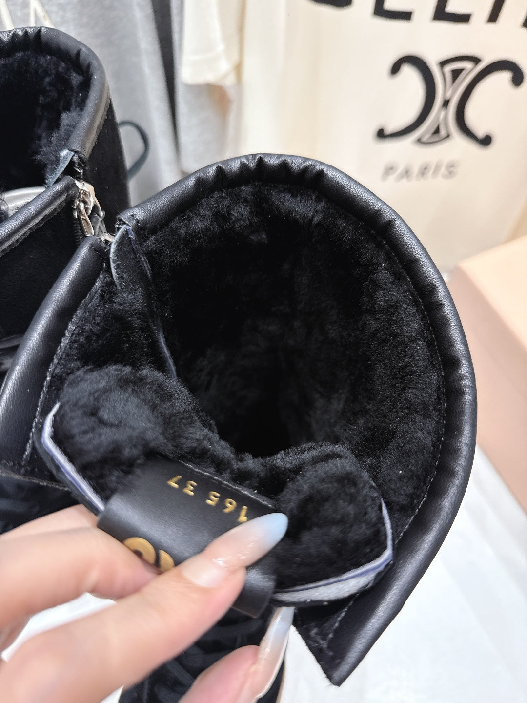 Miu fleece-lined lace-up boots