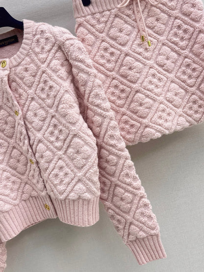 Loui 25fw cardigan skirt set