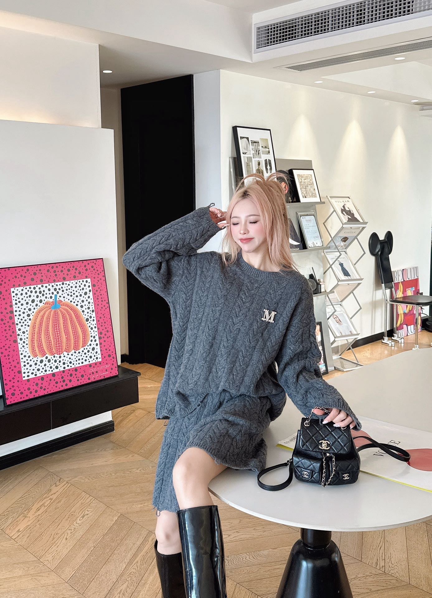 Max 25fw wool sweater short set