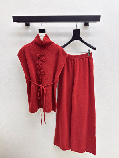 Chan 25fw sleeveless sweater pants set