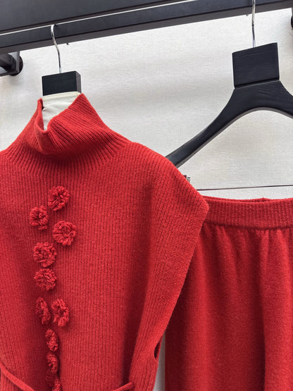 Chan 25fw sleeveless sweater pants set