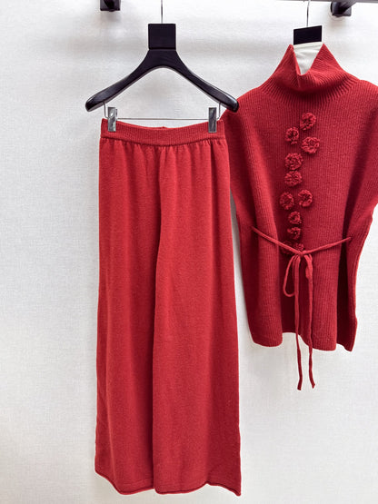 Chan 25fw sleeveless sweater pants set