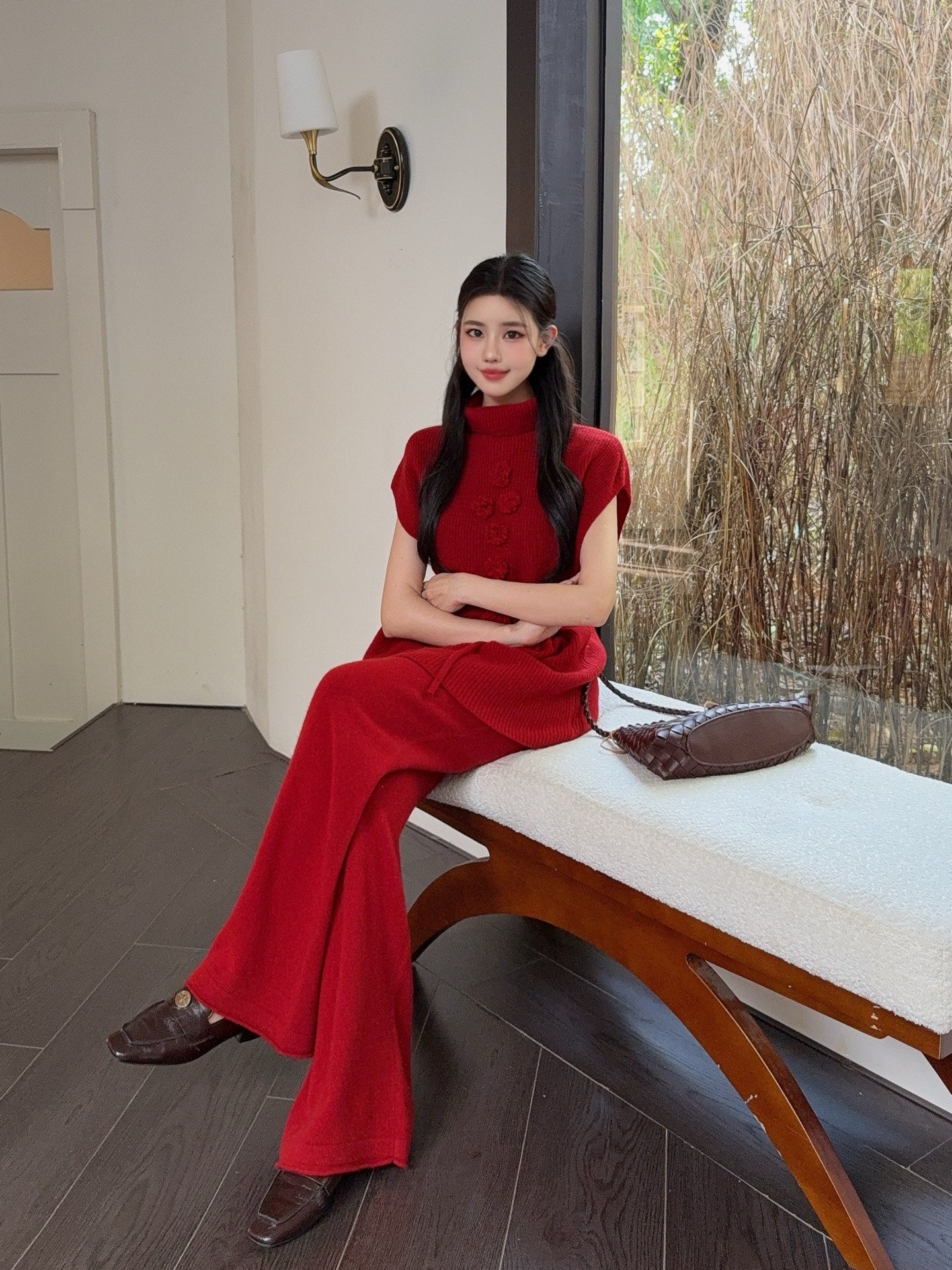 Chan 25fw sleeveless sweater pants set