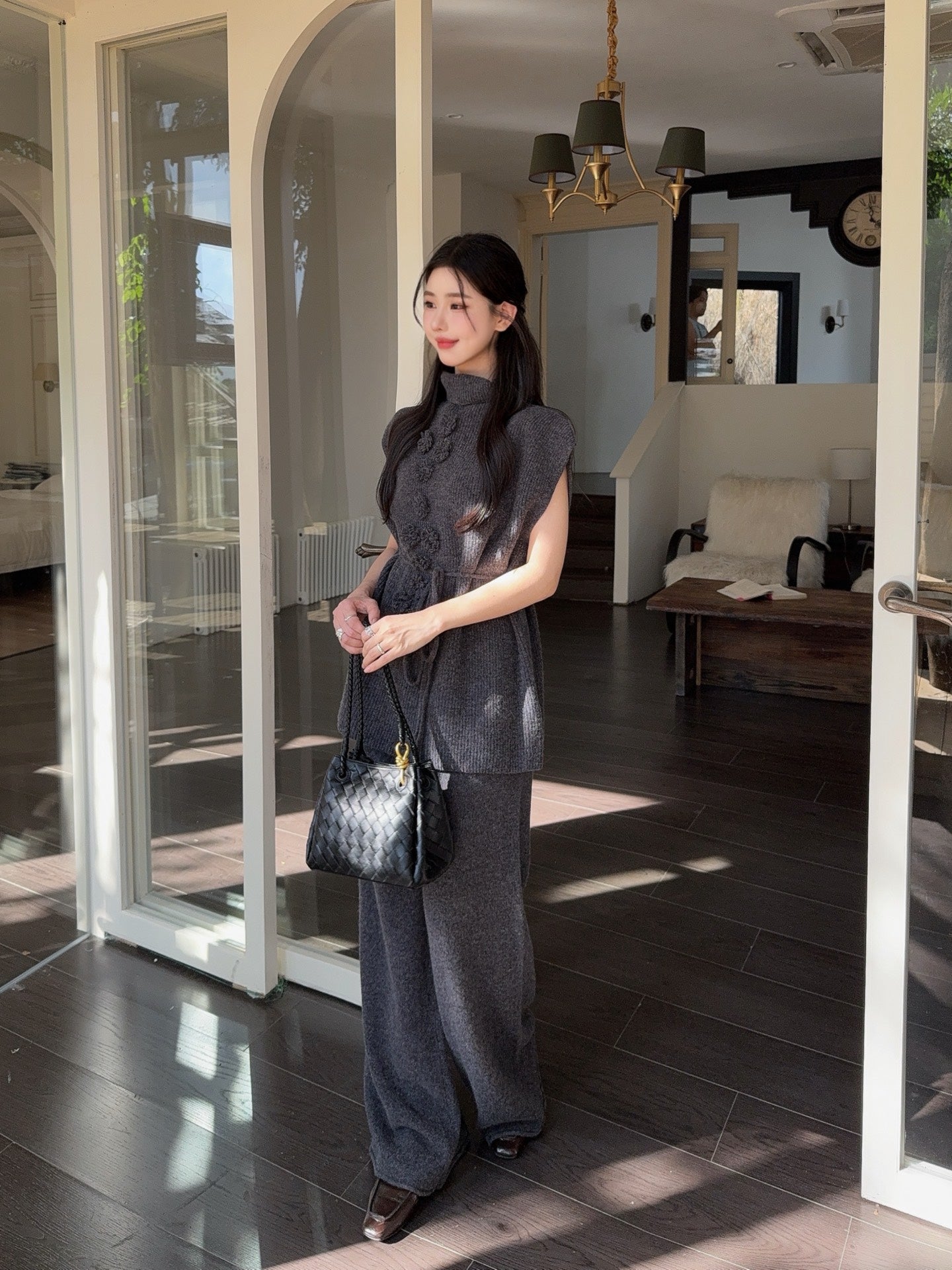 Chan 25fw sleeveless sweater pants set