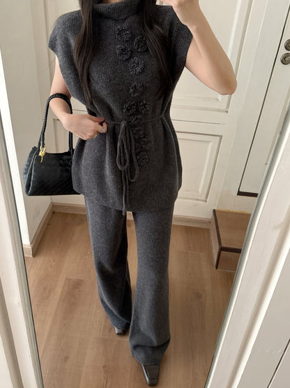 Chan 25fw sleeveless sweater pants set