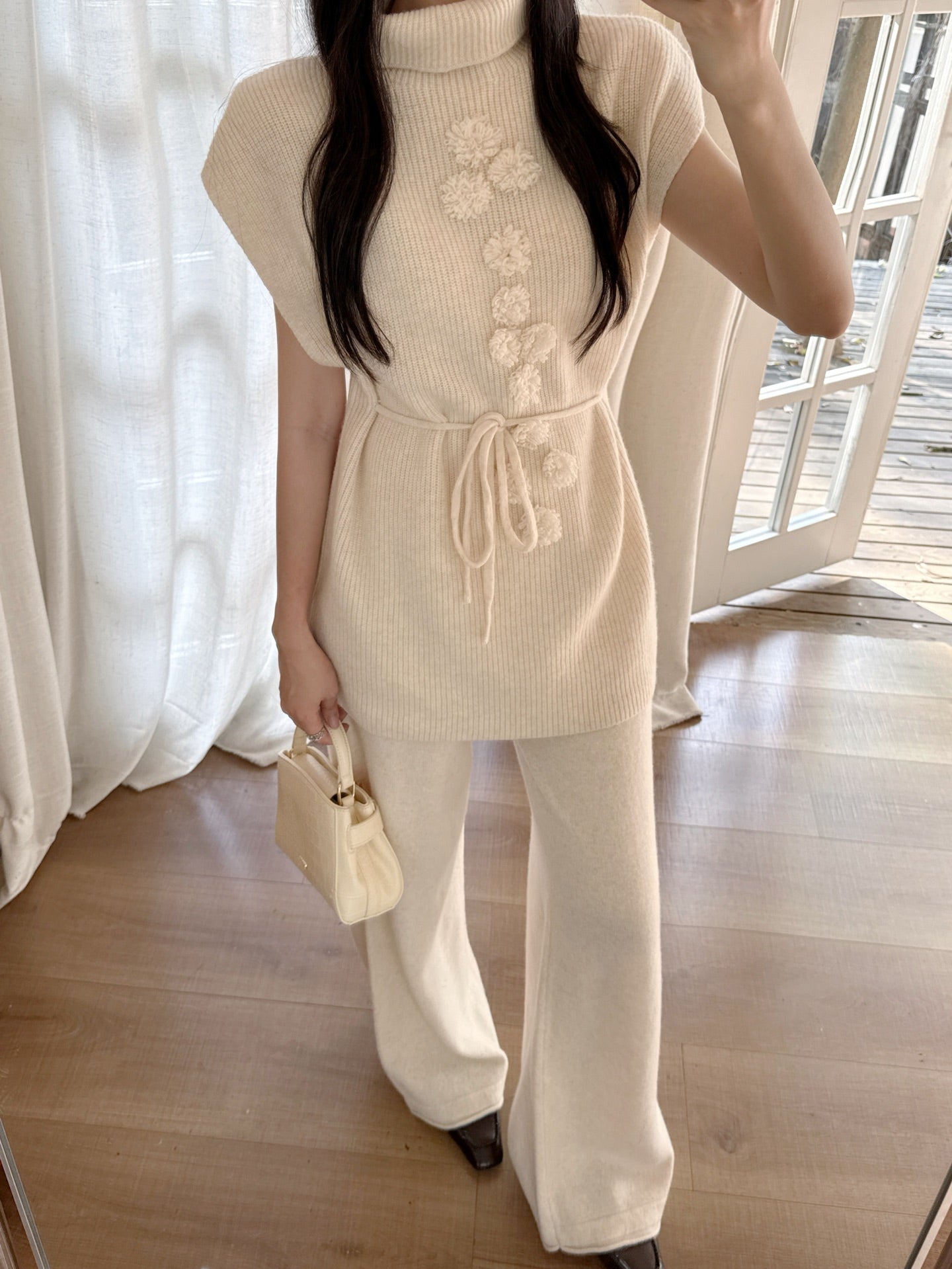 Chan 25fw sleeveless sweater pants set