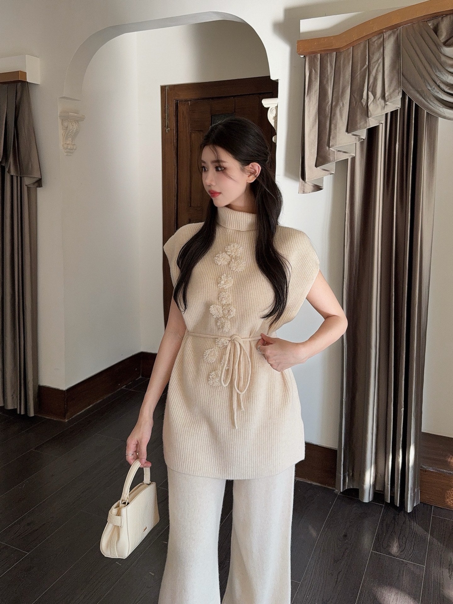 Chan 25fw sleeveless sweater pants set