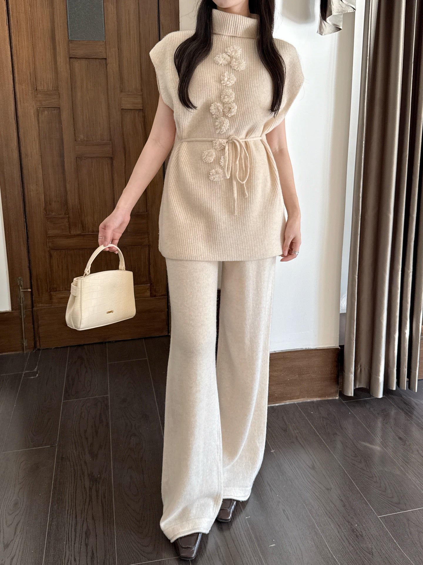 Chan 25fw sleeveless sweater pants set