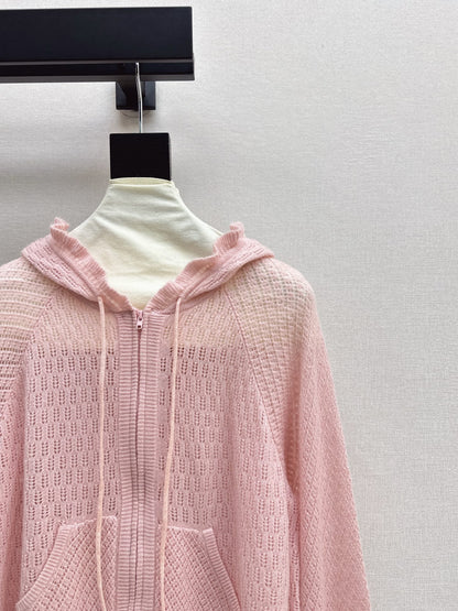 CD 25fw hooded knit cardigan