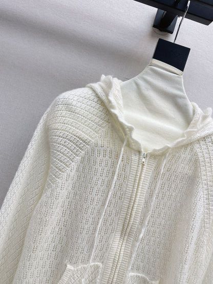 CD 25fw hooded knit cardigan