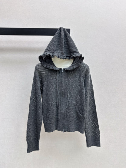 CD 25fw hooded knit cardigan