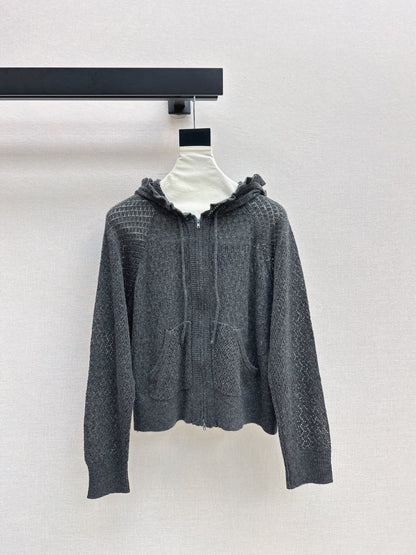 CD 25fw hooded knit cardigan