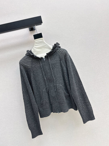 CD 25fw hooded knit cardigan