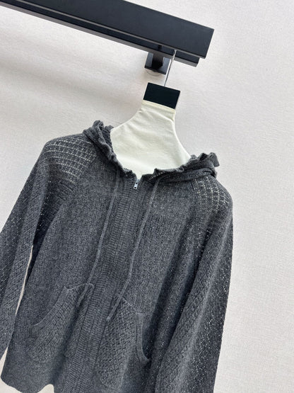 CD 25fw hooded knit cardigan