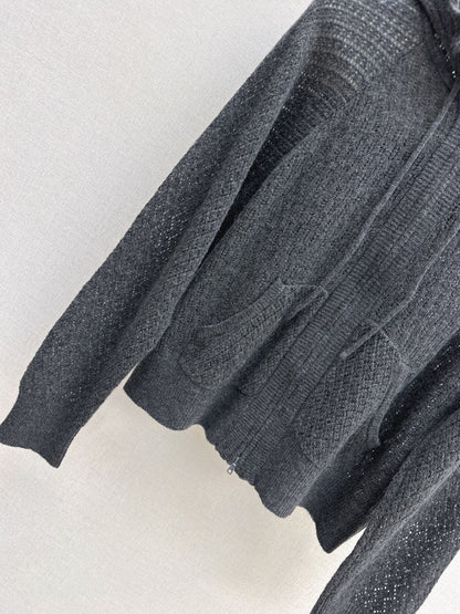 CD 25fw hooded knit cardigan