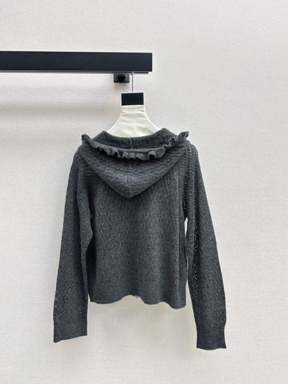 CD 25fw hooded knit cardigan