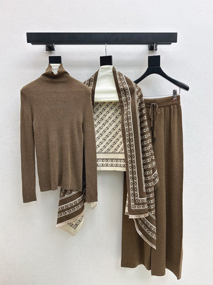 Celi 25fw knit shawl base layer pants set