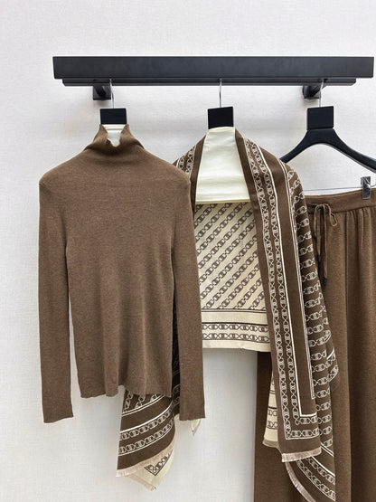 Celi 25fw knit shawl base layer pants set