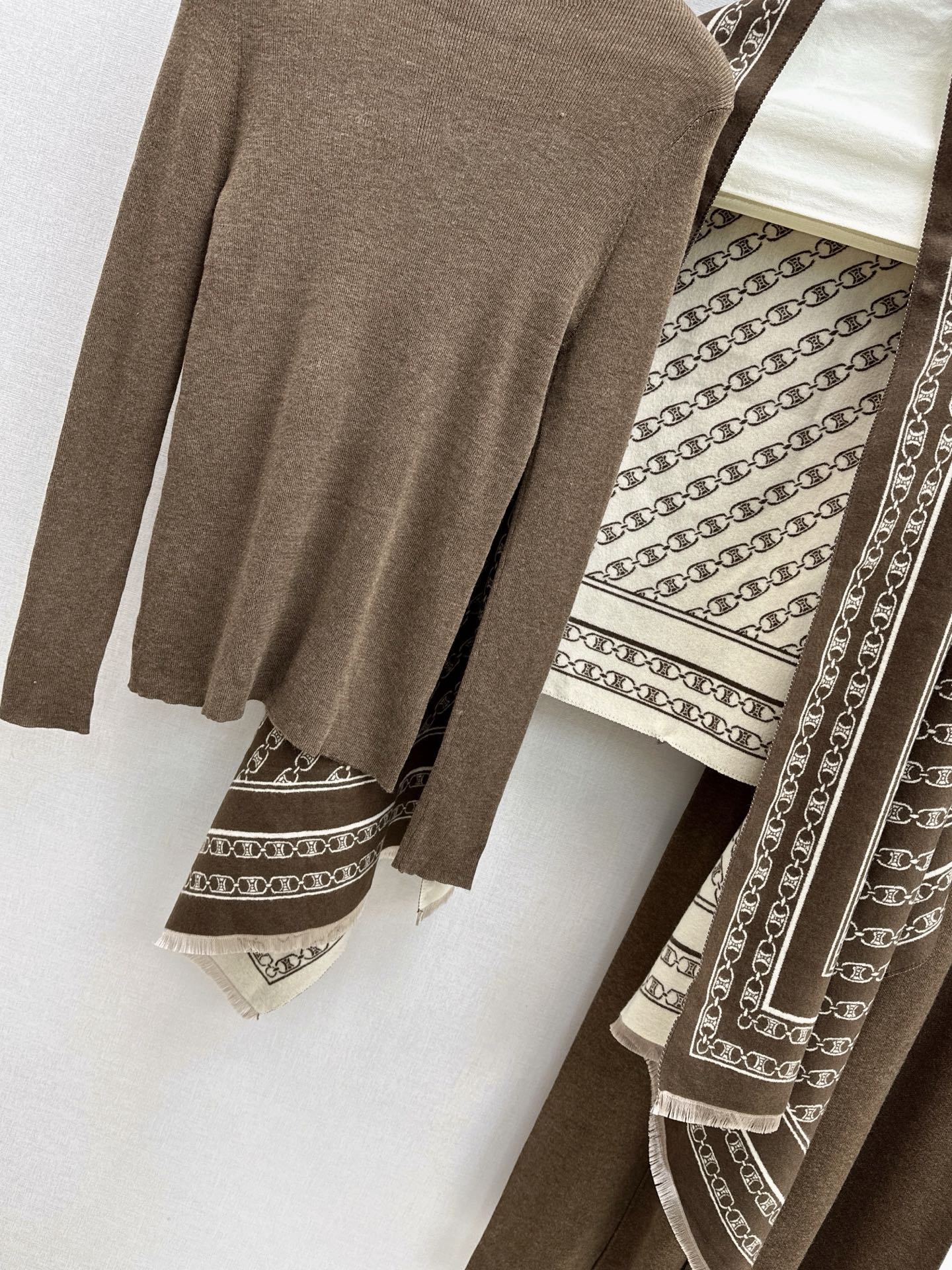 Celi 25fw knit shawl base layer pants set