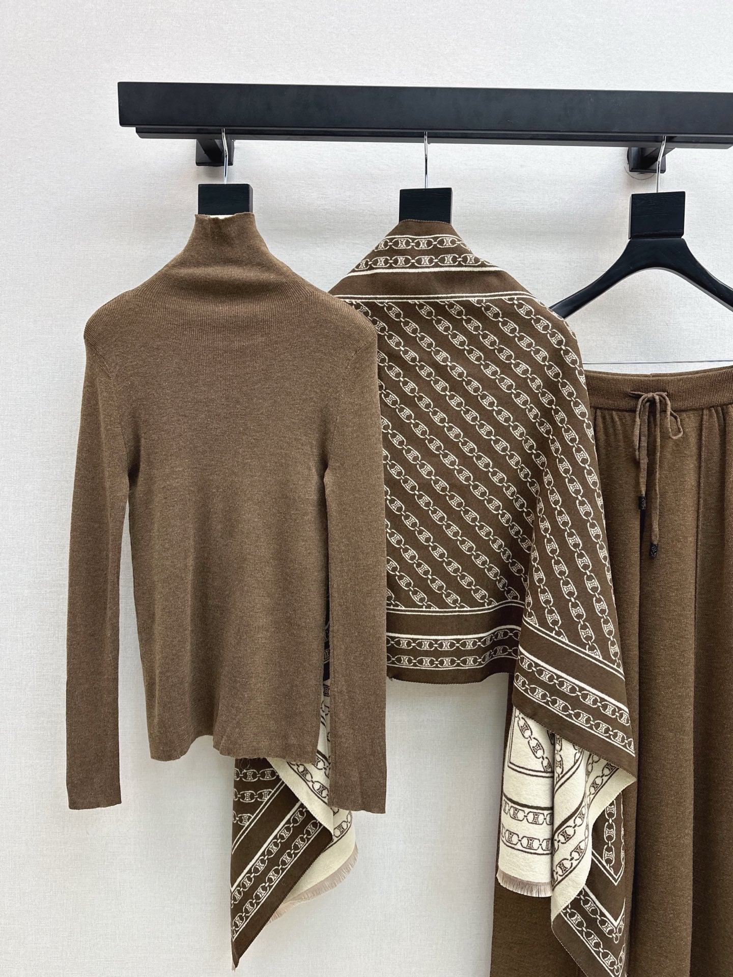 Celi 25fw knit shawl base layer pants set