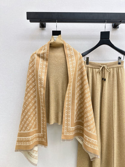 Celi 25fw knit shawl base layer pants set