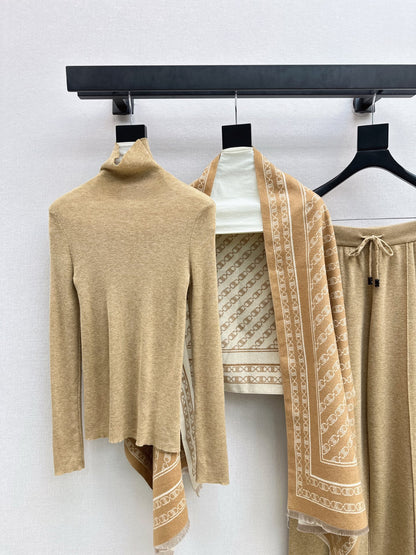 Celi 25fw knit shawl base layer pants set