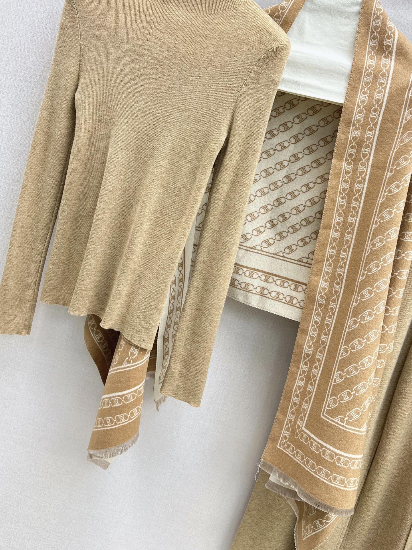 Celi 25fw knit shawl base layer pants set