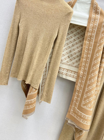 Celi 25fw knit shawl base layer pants set