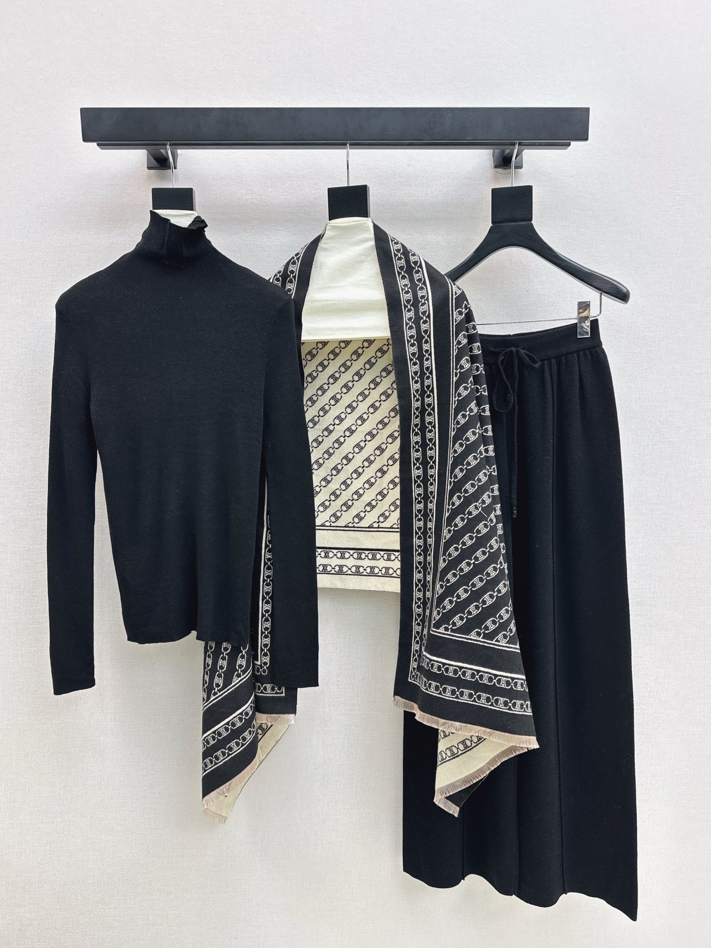 Celi 25fw knit shawl base layer pants set