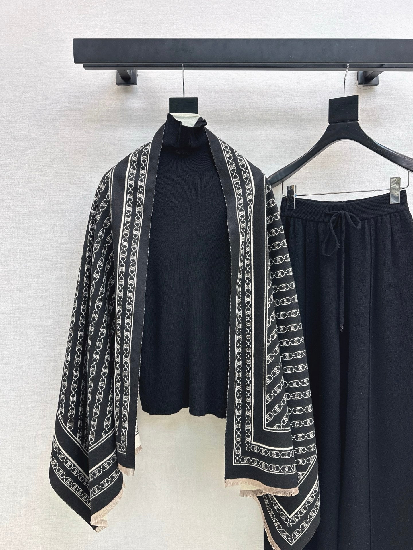 Celi 25fw knit shawl base layer pants set