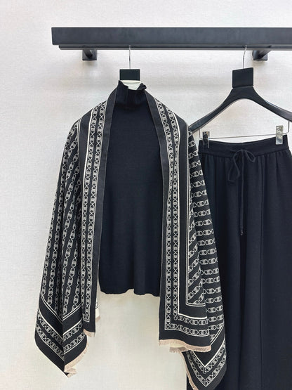 Celi 25fw knit shawl base layer pants set