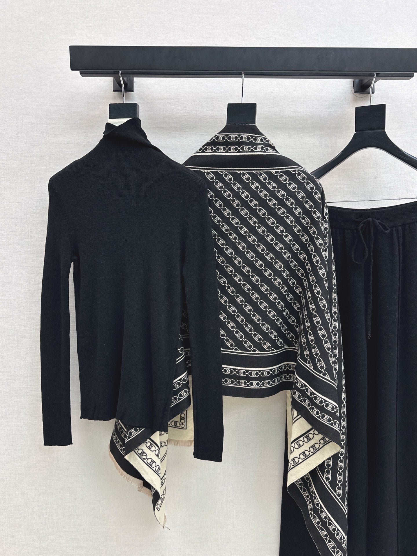 Celi 25fw knit shawl base layer pants set