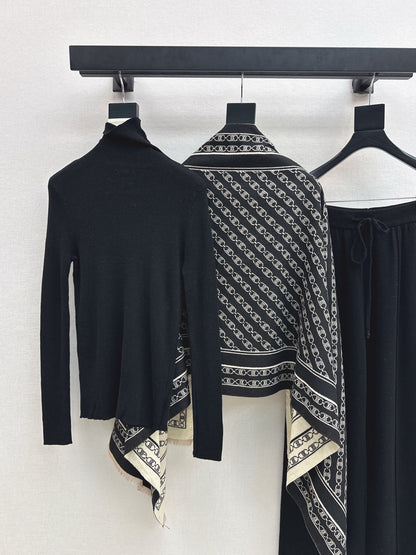 Celi 25fw knit shawl base layer pants set