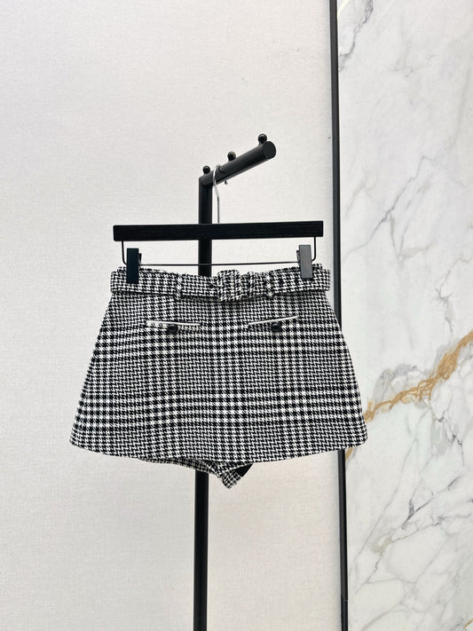 Self 25fw houndstooth short skirts