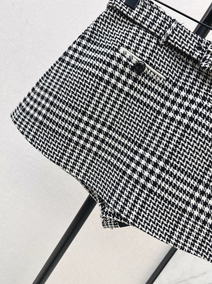 Self 25fw houndstooth short skirts